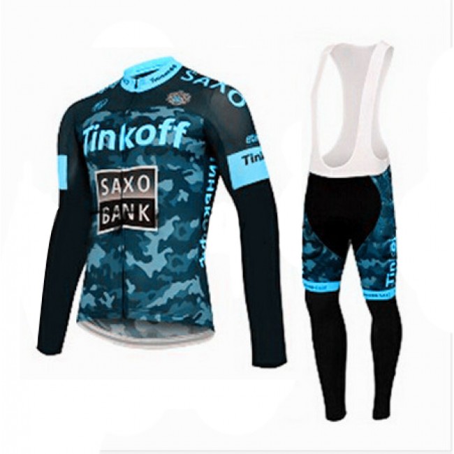 2015 Saxo bank tinkoff Fahrradbekleidung Radtrikot Satz Langarm und Lange Trägerhose KDLD432