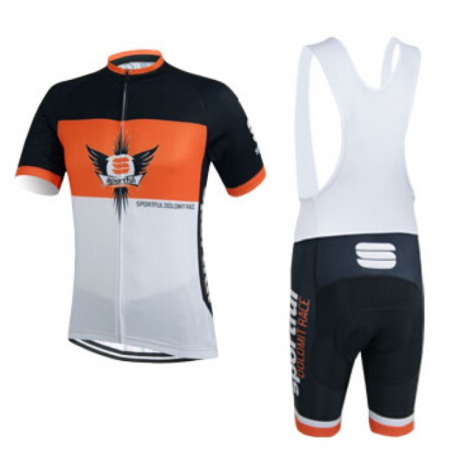 2015 Sportful Weiß Schwarz orange Fahrradbekleidung Satz Fahrradtrikot Kurzarm Trikot und Kurz Trägerhose SIZT658