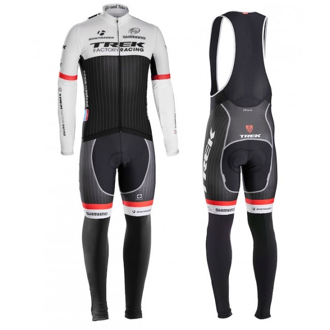 2015 Trek Factory Racing Langarm Radtrikot und Lange Trägerhosen Set FHTV201