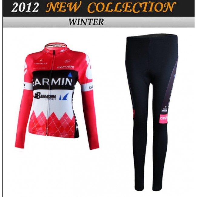 2012 Damen Garmin Cycling Fahrradbekleidung Radtrikot Satz Langarm und Lange Fahrradhose EOTW301