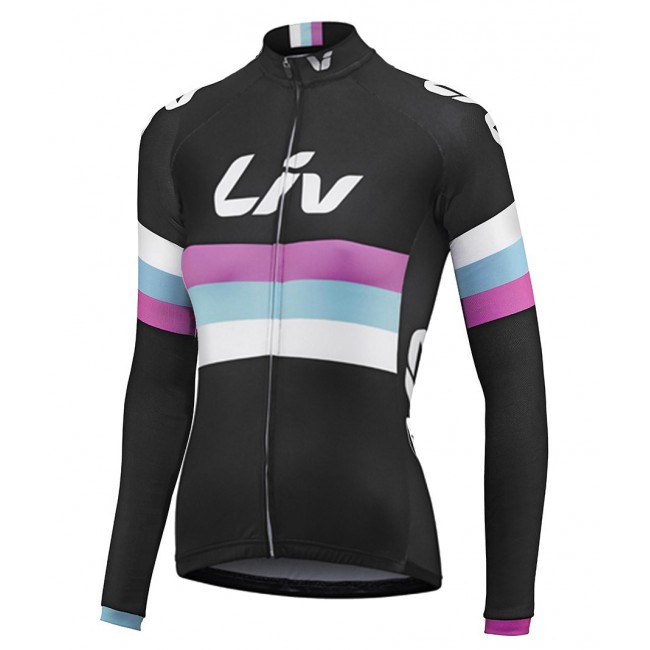 Damen LIV RACE DAY SS 2015 Long Black Fahrradtrikot Langarm WBFG213