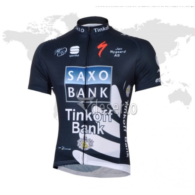 2013 Saxo Bank Tinkoff Pro Team Radtrikot Kurzarm Dunkel Blau QVZG161