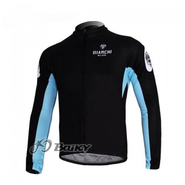 Bianchi Pro Team Fahrradtrikot Langarm Schwarz Blau AXJU651