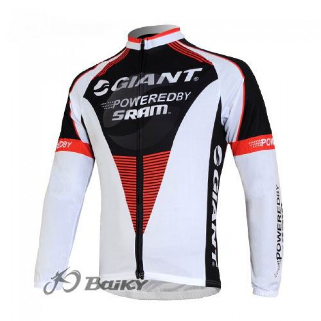 Giant Sram Pro Team Fahrradtrikot Langarm Weiß Schwarz Rot IZCP526