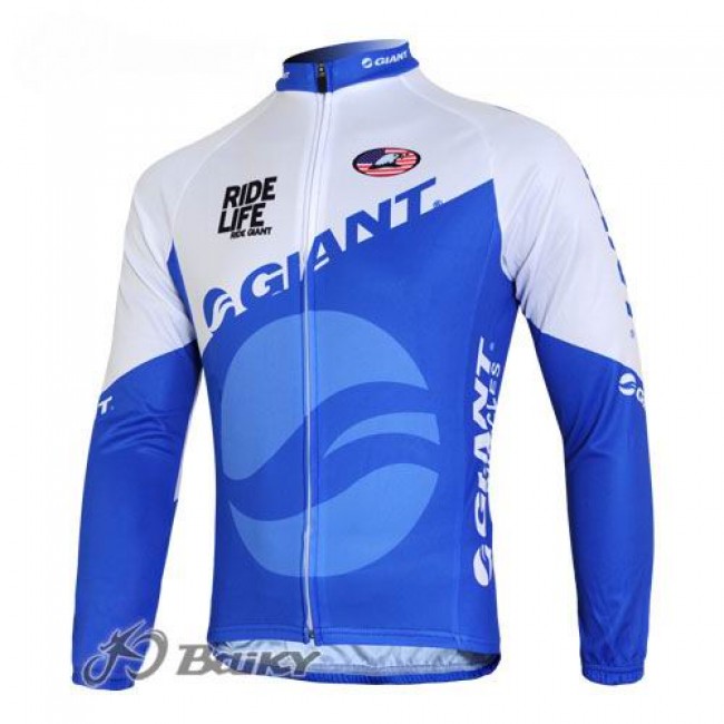 Giant Ride Life Fahrradtrikot Langarm Blau Weiß PAZW240