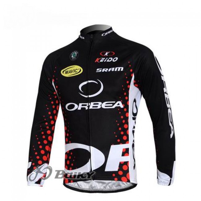 Orbea Pro Team Fahrradtrikot Langarm Schwarz Rot WLAQ359