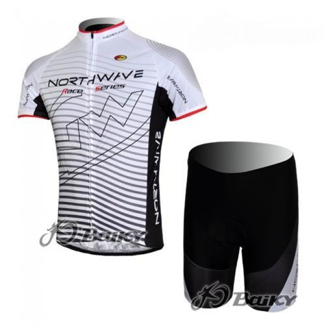 Northwave Pro Team Radbekleidung Radtrikot Kurzarm und Fahrradhosen Kurz Weiß ICPC532