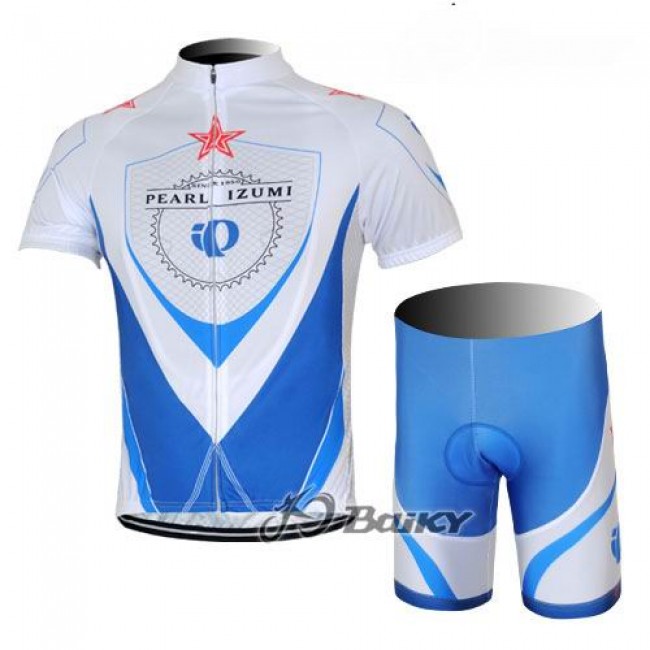 Pearl Izumi Radbekleidung Radtrikot Kurzarm und Fahrradhosen Kurz Weiß Blau QXRT444