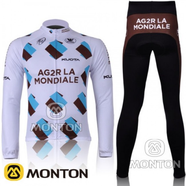 Ag2r La Mondiale Fahrradtrikot Langarm Lang Radhose knicker Kits CBNN727