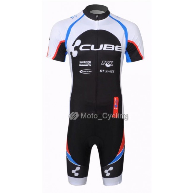 2013 Cube Radtrikot Kurzarm und Kurz Radhose Kits Weiß Schwarz BCUM883