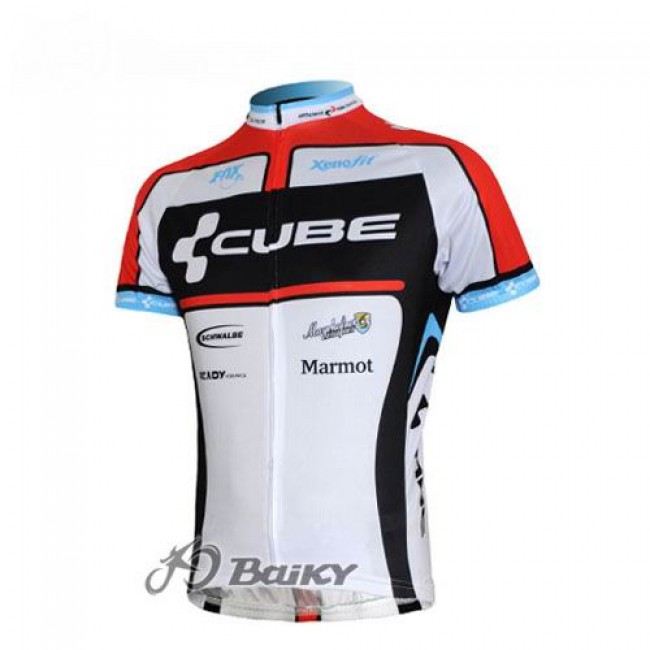 Cube Fintro Pro Team Radtrikot Kurzarm Weiß Rot PJPV710