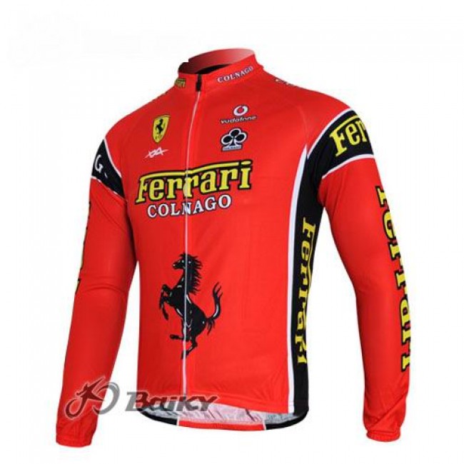 Ferrari Colnago Pro Team Fahrradtrikot Langarm Rot NYVB608