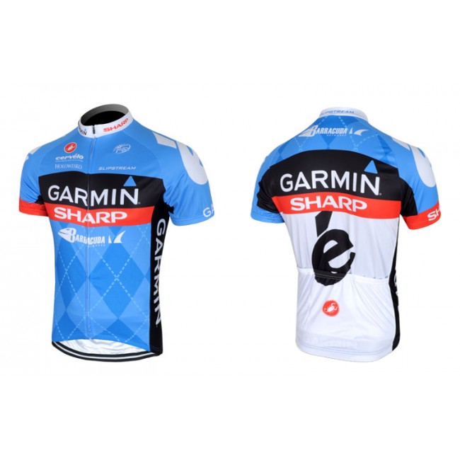 2013 Garmin Sharp Barracuda Cervelo Fahrradbekleidung Satz Fahrradtrikot Kurzarm Trikot und Kurz Trägerhose Blau GCAL199