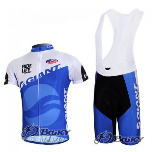 Giant Sram Pro Team Radtrikot Kurzarm Kurz Trägerhose Kits Blau Weiß YGLL168