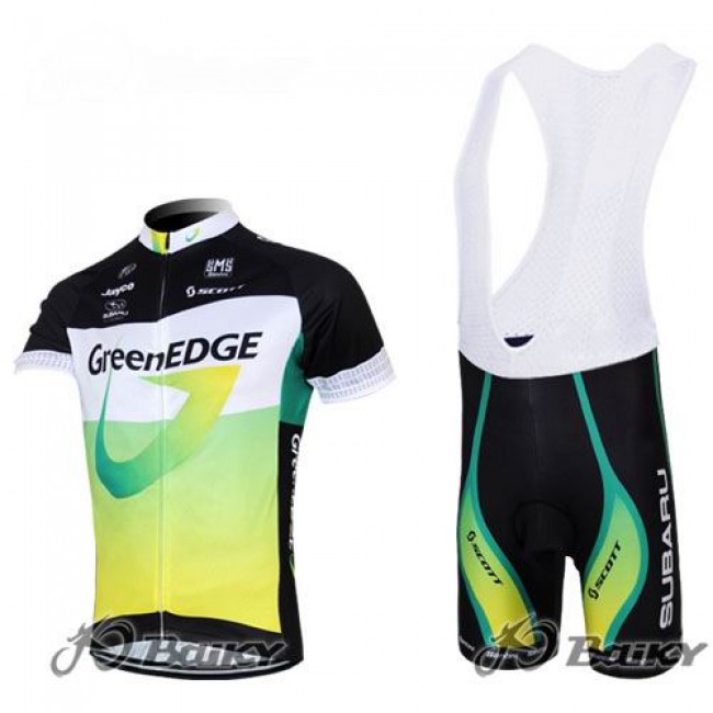 2012 Green Edge Fahrradbekleidung Satz Fahrradtrikot Kurzarm Trikot und Kurz Trägerhose Grün CDSR497