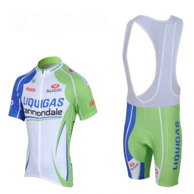 2013 Liquigas Cannondale Pro Team Fahrradbekleidung Satz Fahrradtrikot Kurzarm Trikot und Kurz Trägerhose Grün CWUL933