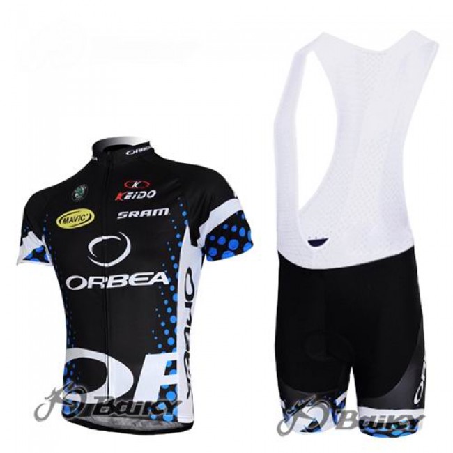 Orbea Pro Team Fahrradbekleidung Satz Fahrradtrikot Kurzarm Trikot und Kurz Trägerhose Blau DCTT127