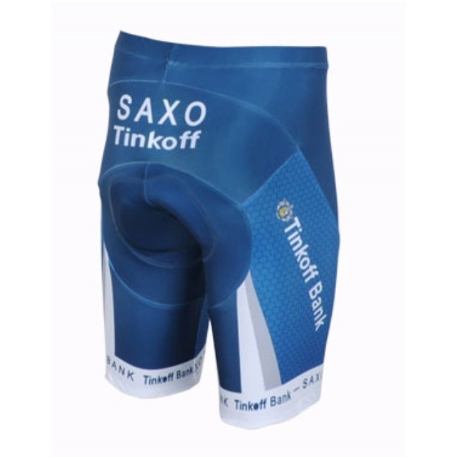 2013 Saxo Bank Tinkoff Pro Team Radtrikot Kurzarm und Kurz Radhose Kits Blau CMBA255