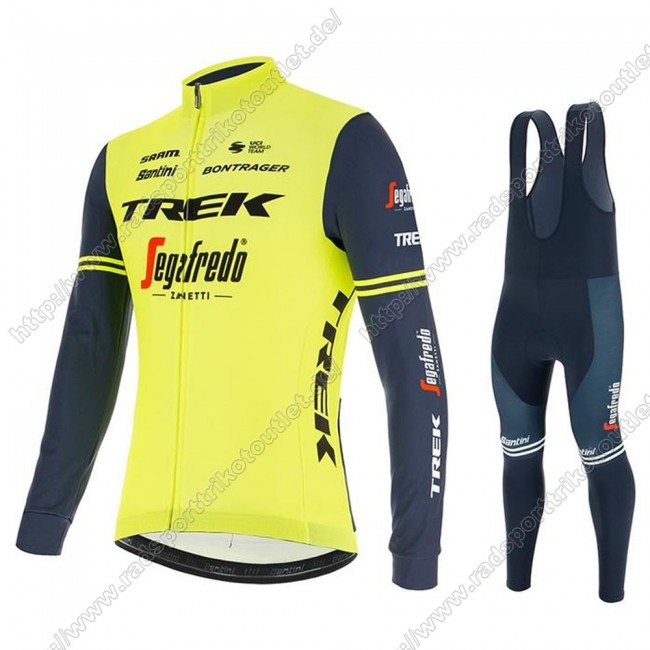 Profiteams Trek Segafredo 2021 Radsport Fahrradbekleidung Trikot Langarm+Lang Trägerhose Gelb YBPHP