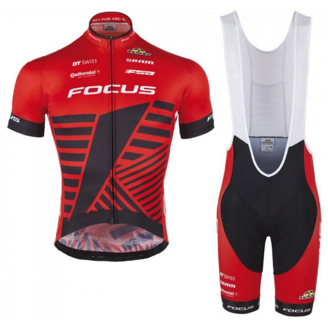 2016 GSG Focus XC Rouge Fahrradbekleidung Satz Fahrradtrikot Kurzarm Trikot und Kurz Trägerhose XCSB936