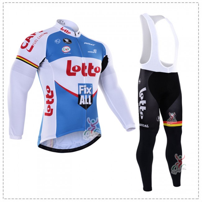 2016 Lotto Fix All Fahrradbekleidung Radtrikot Satz Langarm und Lange Trägerhose SYGS196