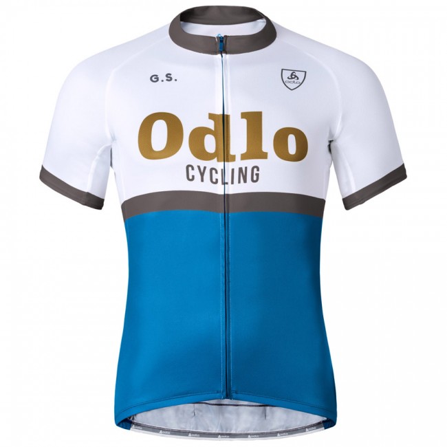 2016 Odlo Ride Weiß blau Fahrradbekleidung Kurzarm Radtrikot ZSJQ471
