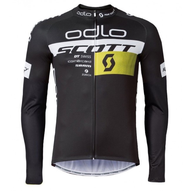 2016 Scott ODLO Team Schwarz Radtrikot Langarm DVOM869