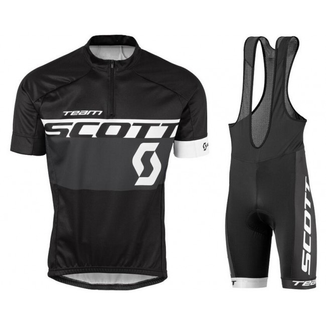 2016 Scott schwarz Weiß Fahrradbekleidung Satz Fahrradtrikot Kurzarm Trikot und Kurz Trägerhose CKOA960