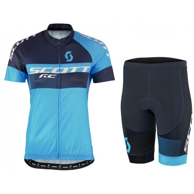 2016 Scott RC Pro schwarz blau Damens Radbekleidung Radtrikot Kurzarm und Fahrradhosen Kurz IMFG848
