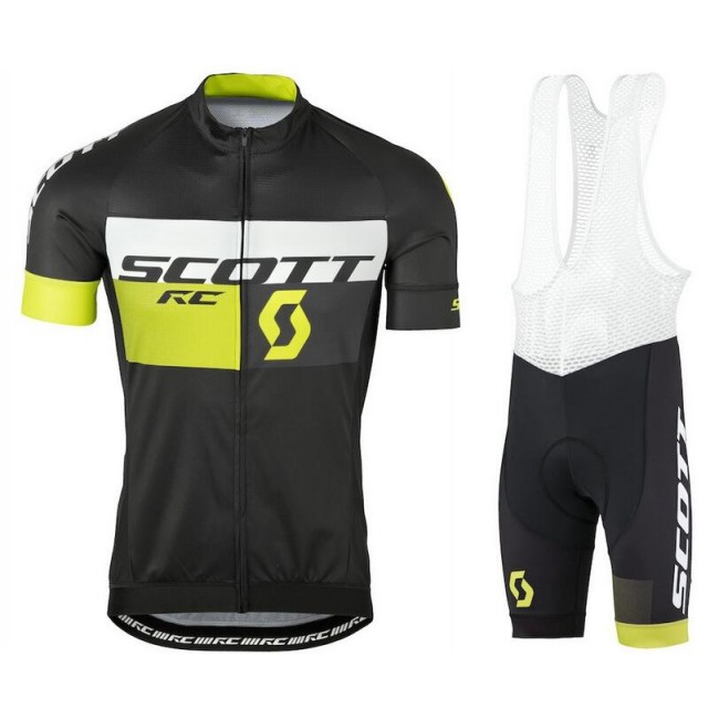 2016 Scott RC schwarz gelb Fahrradbekleidung Satz Fahrradtrikot Kurzarm Trikot und Kurz Trägerhose QDRI844