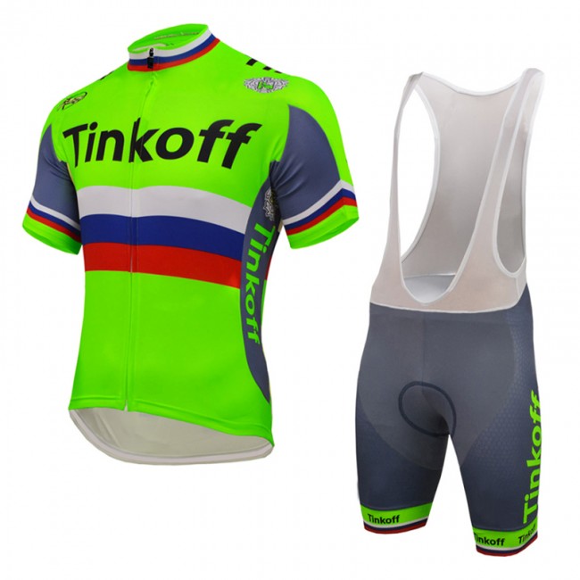 2016 Tinkoff Saxo Bank Fahrradbekleidung Satz Fahrradtrikot Kurzarm Trikot und Kurz Trägerhose 02 INSK108