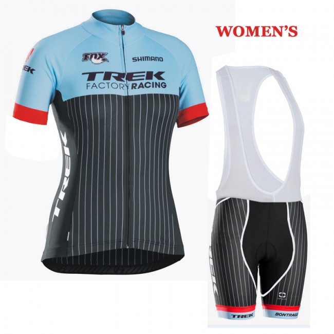 2016 Trek Damen Fahrradbekleidung Satz Fahrradtrikot Kurzarm Trikot und Kurz Trägerhose WBXR677