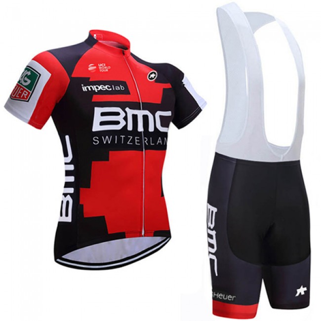 BMC 2017 Proteam Fahrradbekleidung Satz Radtrikot Kurzarm+Kurz Trägerhose 368CPWA