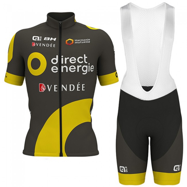 2017 Direct Energie Fahrradbekleidung Satz Radtrikot Kurzarm+Kurz Trägerhose 182JMRP