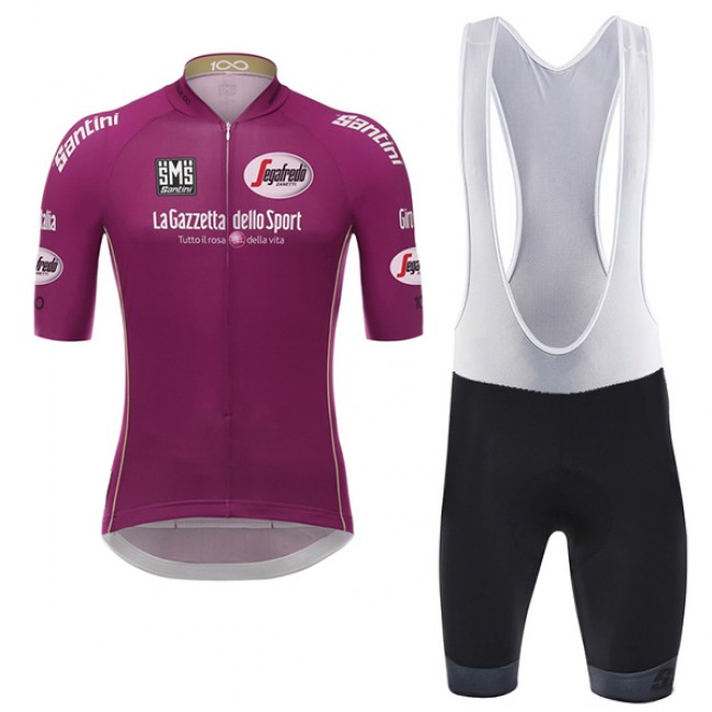 Giro d'Italia 2017 Cyclamen Fahrradbekleidung Satz Radtrikot Kurzarm+Kurz Trägerhose 469ONWE