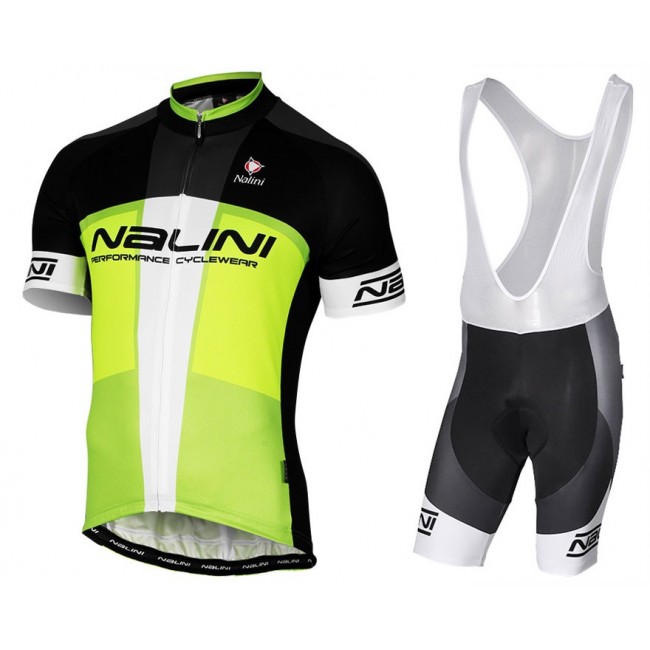 2017 Nalini PRO Artico Schwarz-Vert Fahrradbekleidung Satz Radtrikot Kurzarm+Kurz Trägerhose 461HQOT