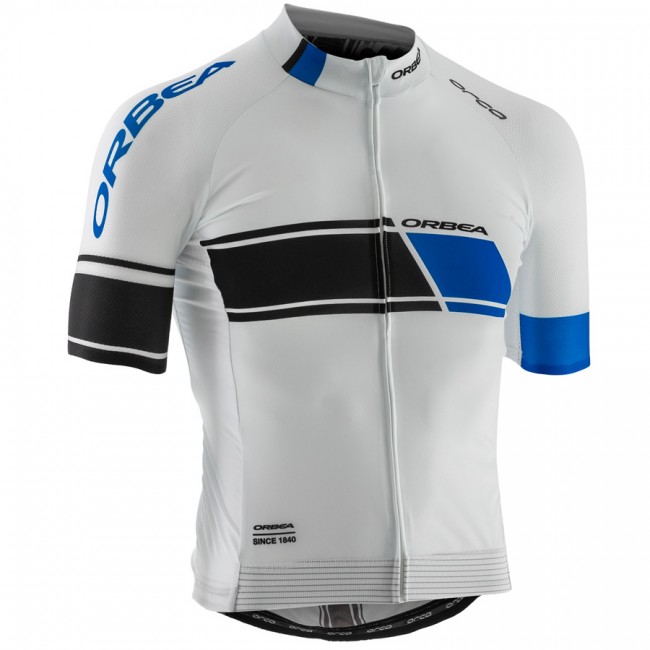 2017 Orbea Pro Radtrikot Kurzarm Weiß Blau 313NSSW