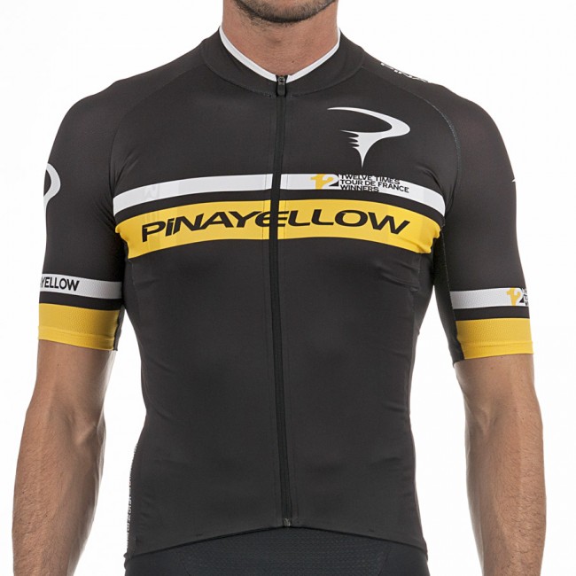 2017 Pinarello 12th Tour de France Radtrikot Kurzarm-Schwarz Gelb 669CIJL