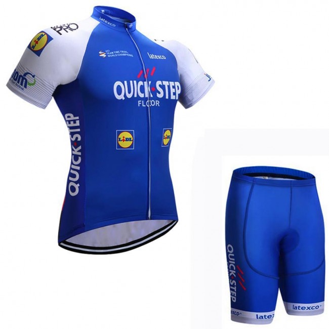 2017 Quick Step Floors Fahrradbekleidung Satz Radtrikot Kurzarm+Kurz Radhose 719TXGG